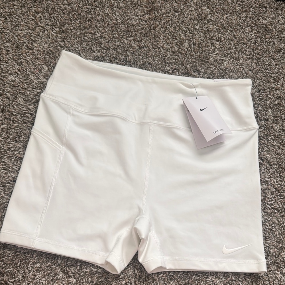Nike White Bike Shorts Athletic Stretch